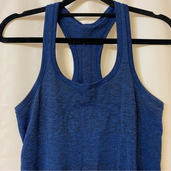 Lululemon Swiftly Tech Tank Heathered Blue Black Size 4 - Picture 4 of 5